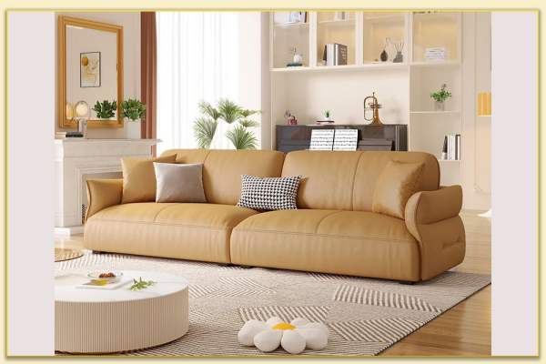 Hình ảnh Bài trí sofa văng da 2 chỗ trong phòng khách Softop-1572