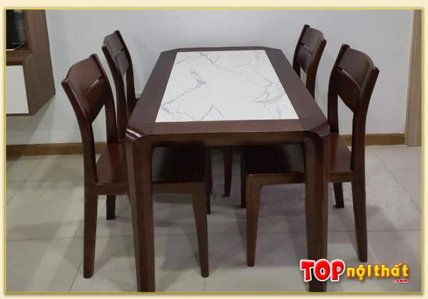 Hình ảnh Bộ bàn ăn đẹp mặt đá 4 ghế hiện đại BGATop-0005