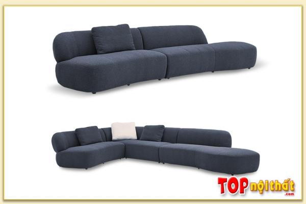 Hình ảnh Bộ ghế sofa phòng khách đẹp dạng góc nỉ SofTop-0608