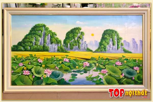 Hình ảnh Bức tranh sơn dầu phong cảnh thiên nhiên làng quê TraSdTop-0407
