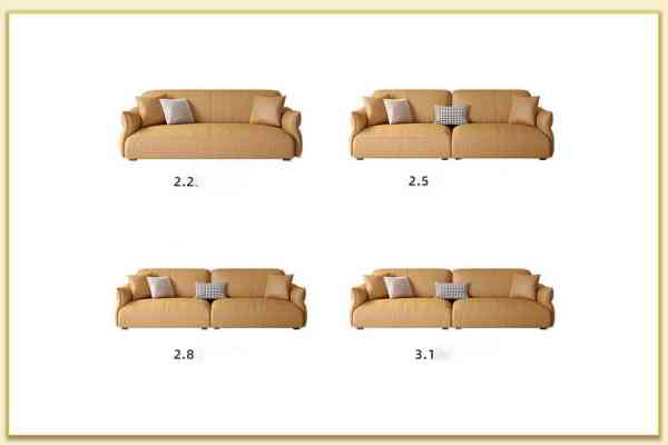 Hình ảnh Các kích thước mẫu sofa văng da 2 chỗ Softop-1572