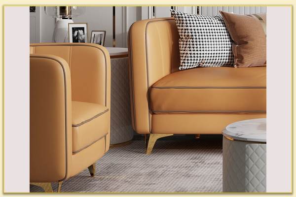 Hình ảnh Chụp chi tiết bộ ghế sofa văng da ghép bộ Softop-1635