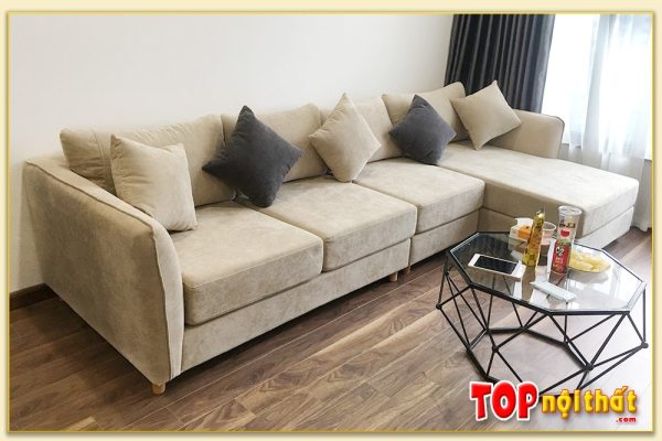 Hình ảnh Ghế sofa nỉ góc chữ L kích thước lớn đẹp sang SofTop-0501