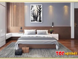 Hình ảnh Giường ngủ gỗ MDF đẹp cho gia đình hiện đại GNTop-0107