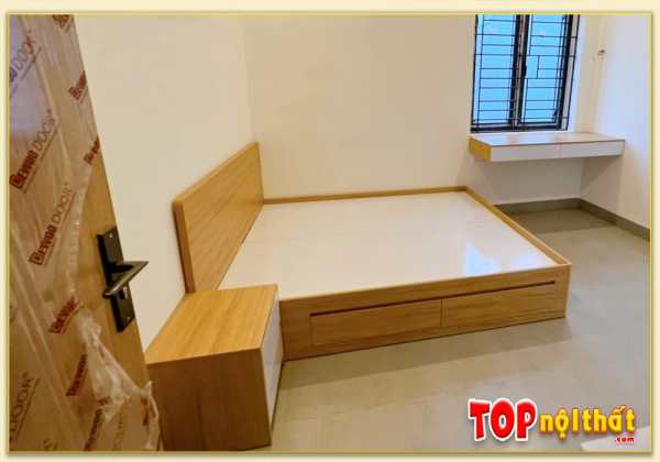 Hình ảnh Giường ngủ gỗ MDF đơn giản có hộc kéo đẹp GNTop-0154