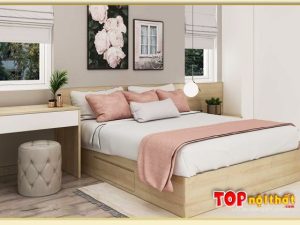 Hình ảnh Giường ngủ gỗ MDF đơn giản có hộc kéo GNTop-0231
