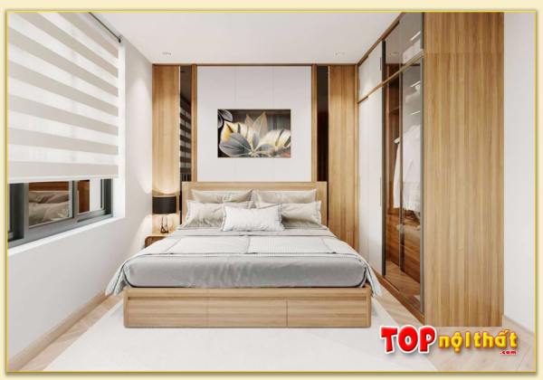 Hình ảnh Giường ngủ gỗ MDF lõi xanh chống ẩm hiện đại GNTop-0186