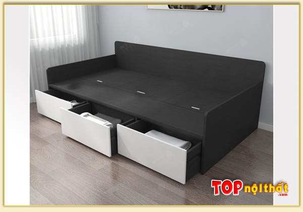 Hình ảnh Giường ngủ hiện đại màu đen gỗ công nghiệp GNTop-0250