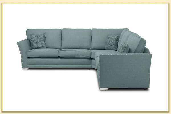 Hình ảnh Mẫu ghế sofa góc bọc nỉ màu xanh Softop-1261