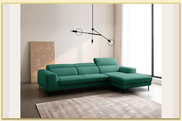 Hình ảnh Mẫu ghế sofa góc chữ L màu xanh Softop-1094