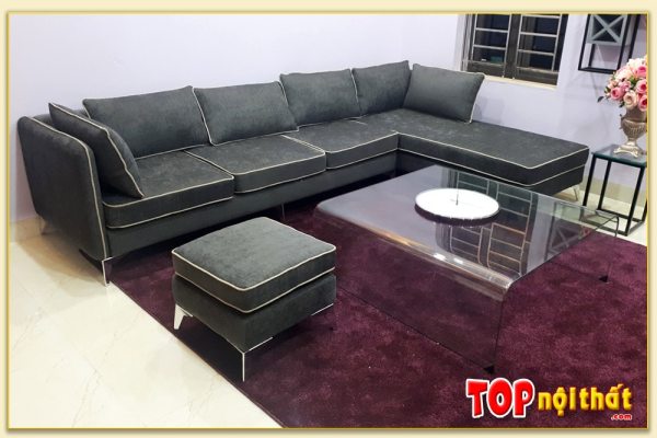Hình ảnh Mẫu sofa nỉ góc chữ L kích thước lớn đẹp hiện đại SofTop-0191