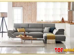 Hình ảnh Sofa góc nỉ bài trí trong không gian nội thất SofTop-0979