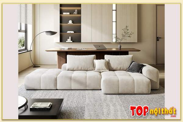 Hình ảnh Sofa góc nỉ chữ L đẹp kê phòng khách SofTop-0610