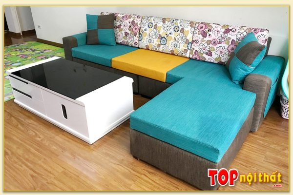 Hình ảnh Sofa nỉ chữ L đẹp kê phòng khách chung cư hiện đại SofTop-0125B