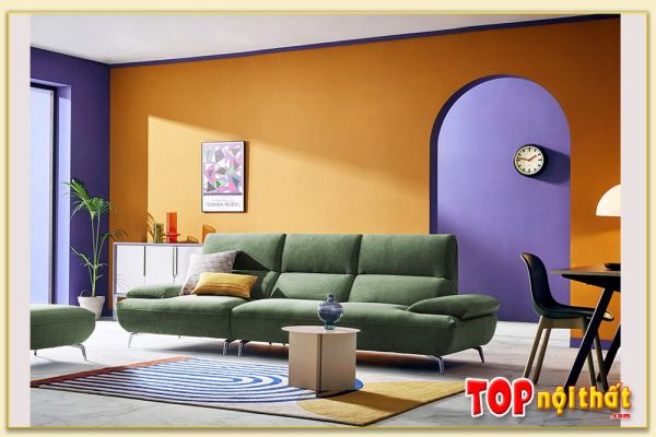 Hình ảnh Sofa văng bọc vải nỉ phối trong không gian nội thất SofTop-0941
