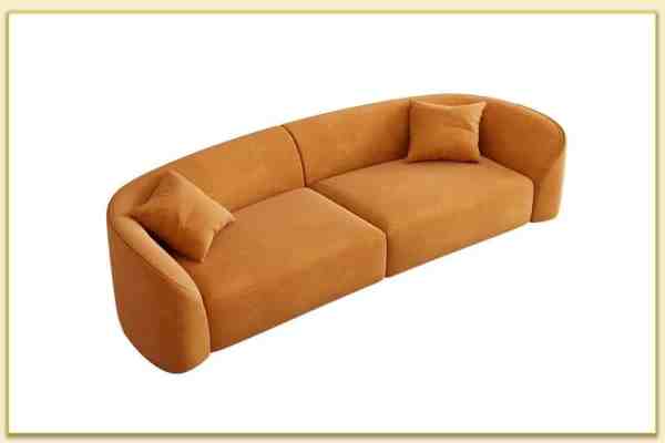 Hình ảnh Sofa văng nỉ dáng tròn màu cam nổi bật Softop-1810