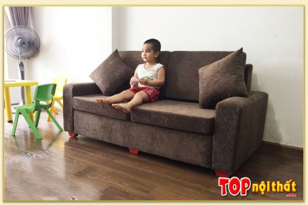 Hình ảnh Sofa văng nỉ kích thước nhỏ kê phòng khách chung cư SofTop-0516