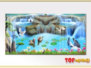 Hình ảnh Tranh thác nước đẹp treo phòng trẻ em hiện đại TraTop-3017