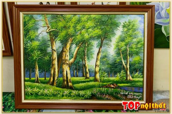 Tranh vẽ khổ nhỏ rừng cây sơn dầu TraSdTop-0476