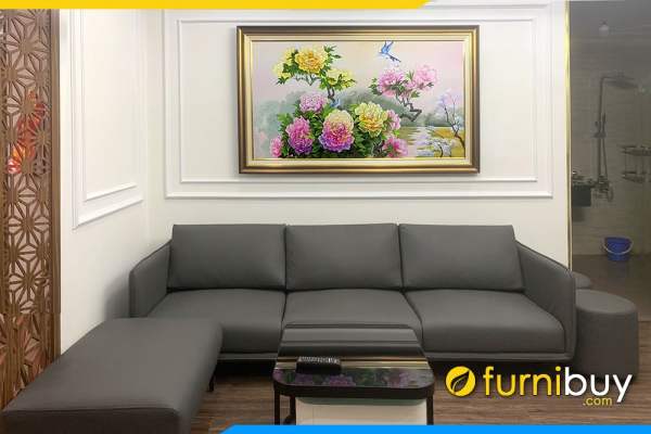 Tranh hoa mẫu đơn đẹp trang trí ở phòng khách Chính Kinh TraSdTop-0629