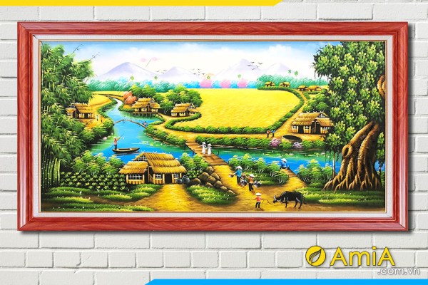 Bức tranh sơn dầu phong cảnh đồng quê