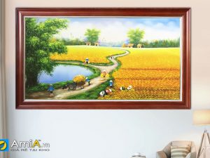 Tranh phong cảnh đồng quê Việt Nam vẽ sơn dầu TSD 326B
