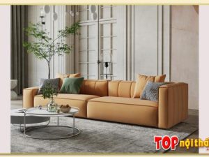 Hình ảnh Chụp góc nghiêng mẫu ghế sofa văng da hiện đại SofTop-0676