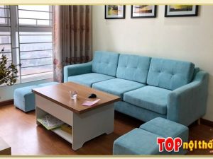 Hình ảnh Ghế sofa nỉ dáng văng 3 chỗ đơn giản thon gọn SofTop-0522