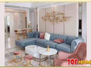Hình ảnh Ghế sofa phòng khách đẹp góc chữ L bọc vải SofTop-0605