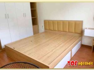 Hình ảnh Giường ngủ gỗ MDF hiện đại đầu bọc nệm da GNTop-0099
