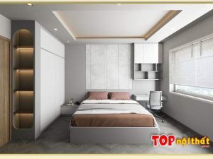 Hình ảnh Giường ngủ gỗ Melamine đẹp kiểu đơn giản GNTop-0220