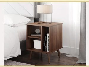 Hình ảnh mẫu kệ tủ nhỏ kê đầu giường có chân gỗ hiện đại TDGTop-0091