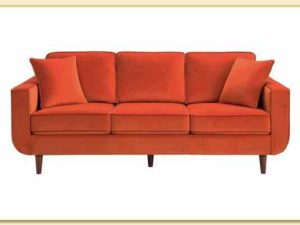 Hình ảnh Chụp chính diện mẫu ghế sofa văng nỉ màu cam Softop-1413