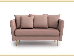 Hình ảnh Sofa văng nhỏ bọc nỉ màu hồng đẹp Softop-1276