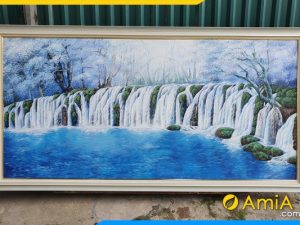 tranh thác nước đẹp vẽ bằng sơn dầu