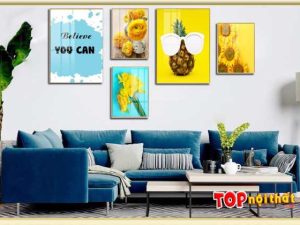 Bộ tranh Canvas 4 tấm truyền cảm hứng treo trên sofa đẹp TraTop-3560