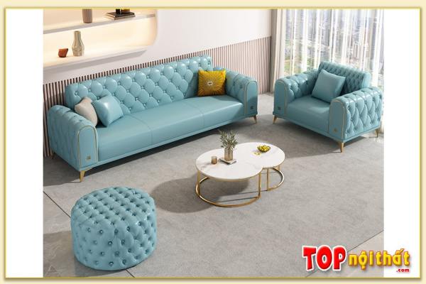 Hình ảnh Bộ ghế sofa phòng khách chung cư màu xanh SofTop-0785