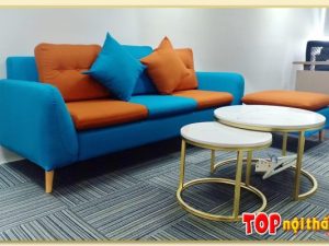 Hình ảnh Ghế sofa văng nỉ đẹp 3 chỗ ngồi màu sắc nổi bật SofTop-3620