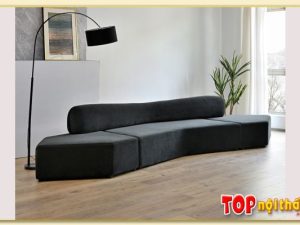 Hình ảnh Ghế sofa văng nỉ màu đen kiểu dáng mới SofTop-0692