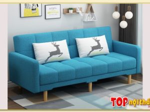 Hình ảnh Ghế sofa văng nỉ phòng khách màu xanh dương SofTop-0687