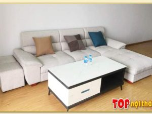Hình ảnh Mẫu ghế sofa góc chữ L chất liệu nỉ đẹp hiện đại SofTop-0578