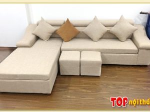 Hình ảnh Mẫu ghế sofa nỉ chữ L đẹp hiện đại thiết kế đơn giản SofTop-0098