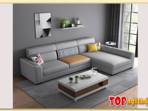 Hình ảnh Mẫu ghế sofa vải nỉ góc chữ L hiện đại SofTop-0622