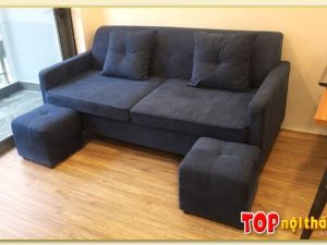 Hình ảnh Mẫu sofa bọc nỉ dạng văng kích thước nhỏ xinh 2 chỗ SofTop-0113