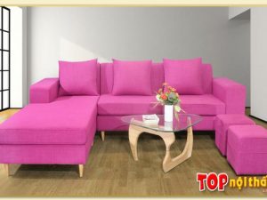 Hình ảnh Mẫu sofa nỉ chữ L đẹp hiện đại gam màu nổi bật SofTop-220704